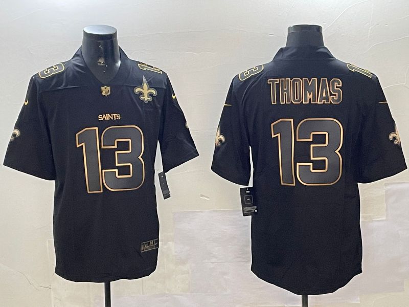Men New Orleans Saints 13 Thomas Black Gold 2024 Nike Limited NFL Jersey style 01083